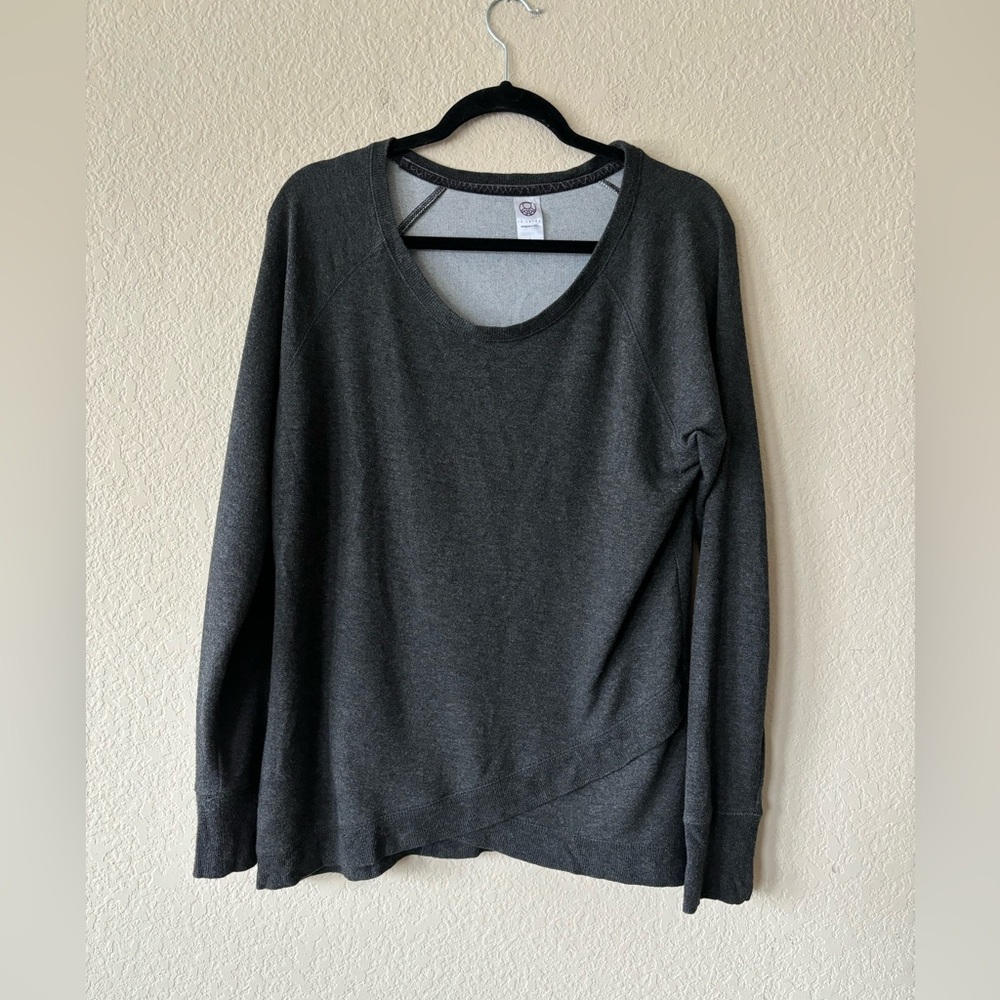 Le Verde L sweatshirt yoga running‎ workout oversized asymmetrical hem